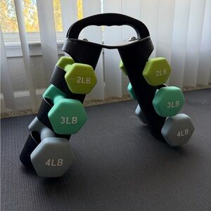 LIONSCOOL 2, 3, 4 lbs Neoprene Coated Dumbbell Pairs Hand Weights